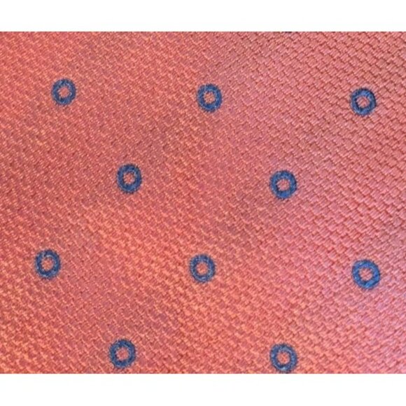 Thomas Pink Silk Tie Neck Blue Circles Textured Necktie Mens Polka Dots Morocco - Picture 9 of 12